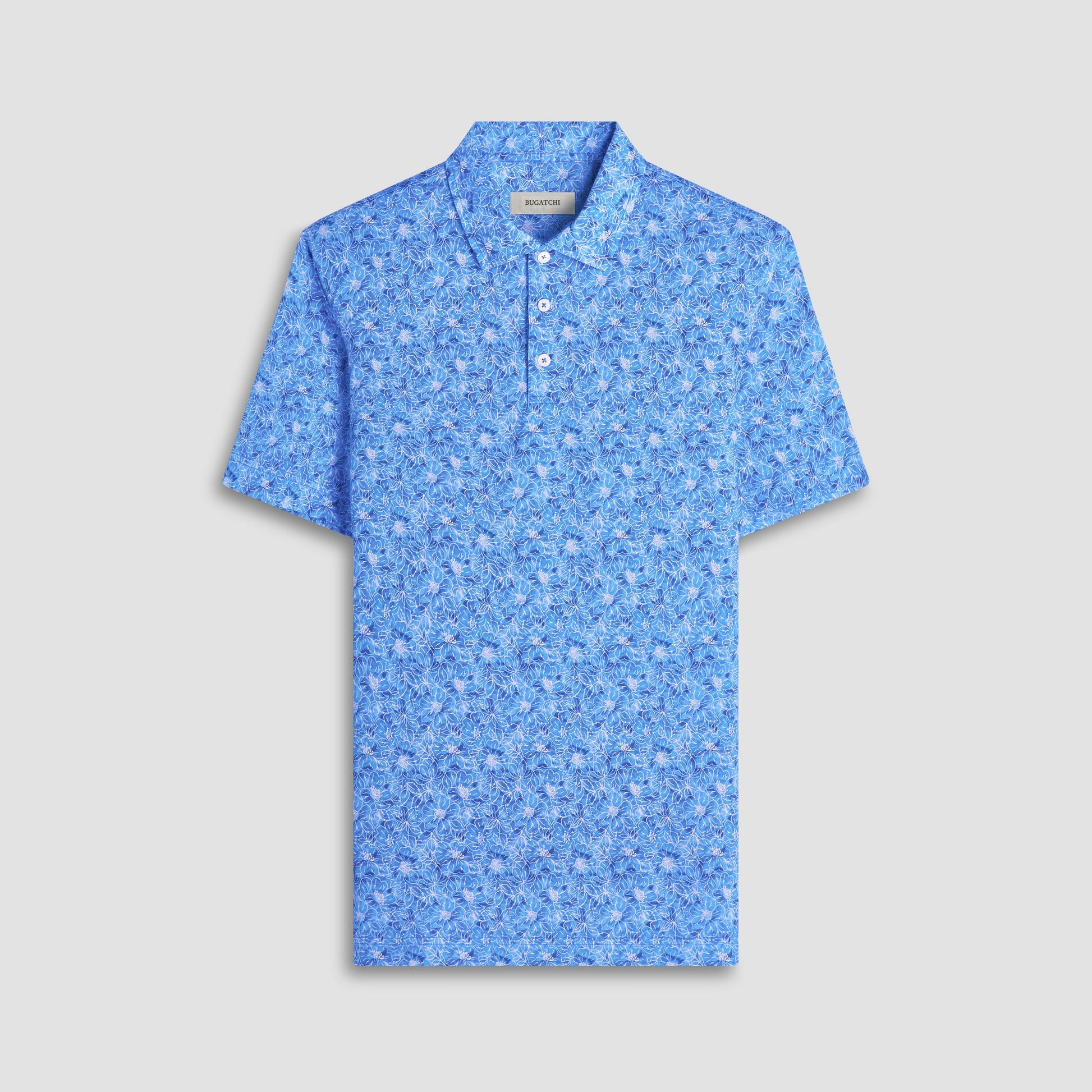 Bugatchi Victor Floral OoohCotton® Polo Shirt Classic Blue