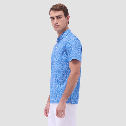 Bugatchi Victor Floral OoohCotton® Polo Shirt Classic Blue