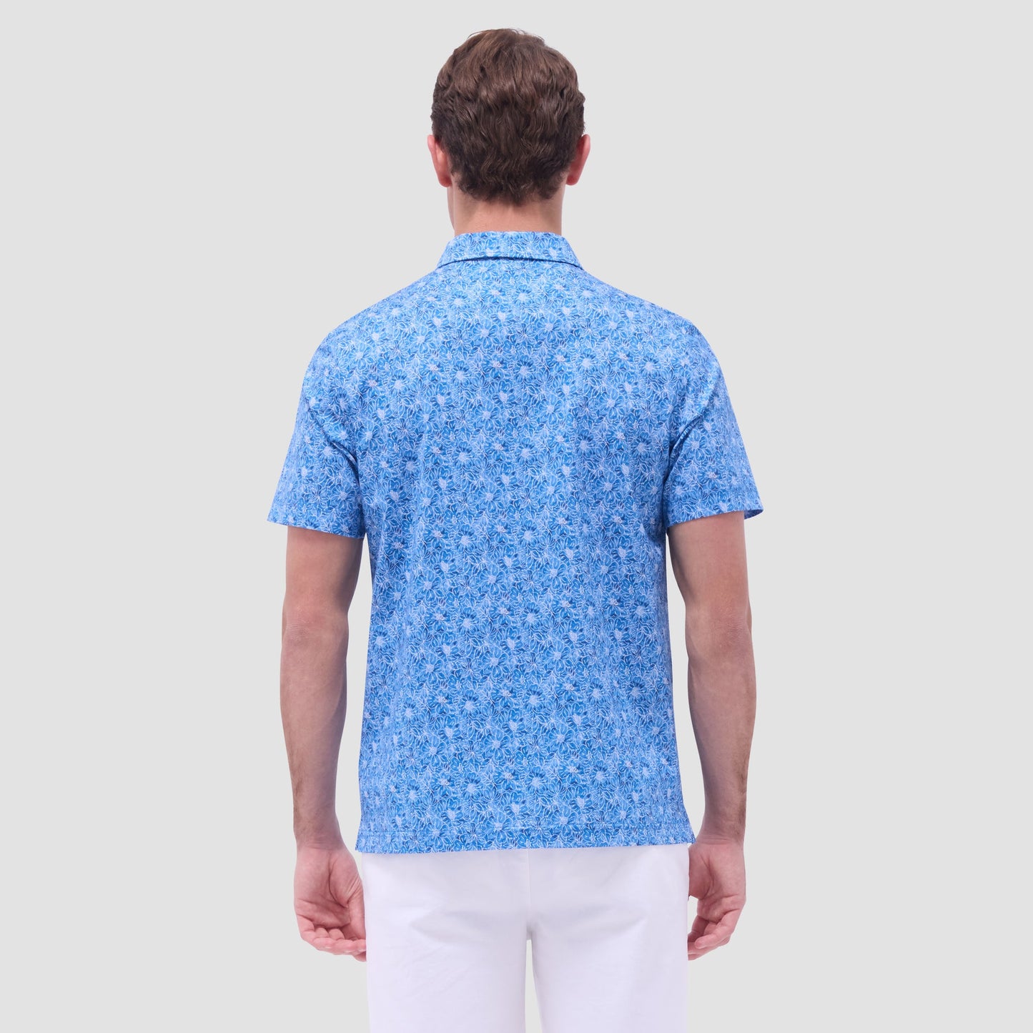 Bugatchi Victor Floral OoohCotton® Polo Shirt Classic Blue