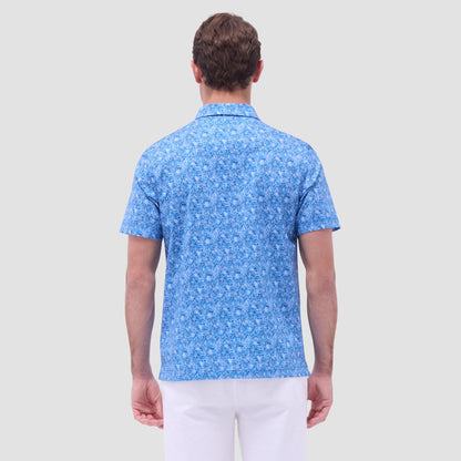 Bugatchi Victor Floral OoohCotton® Polo Shirt Classic Blue