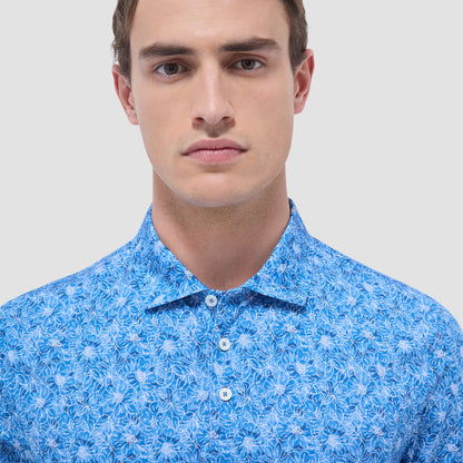 Bugatchi Victor Floral OoohCotton® Polo Shirt Classic Blue