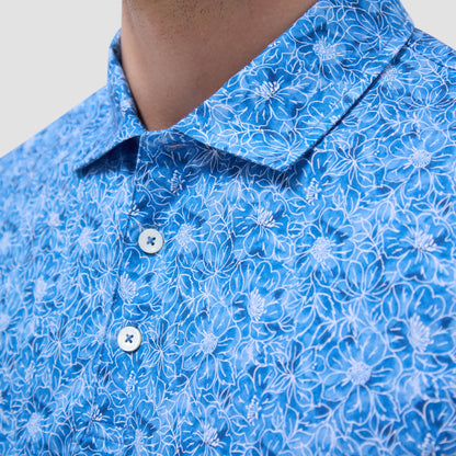 Bugatchi Victor Floral OoohCotton® Polo Shirt Classic Blue