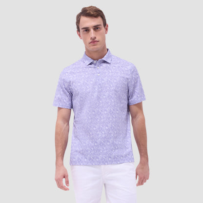 Bugatchi Victor Floral OoohCotton® Polo Shirt Lilac