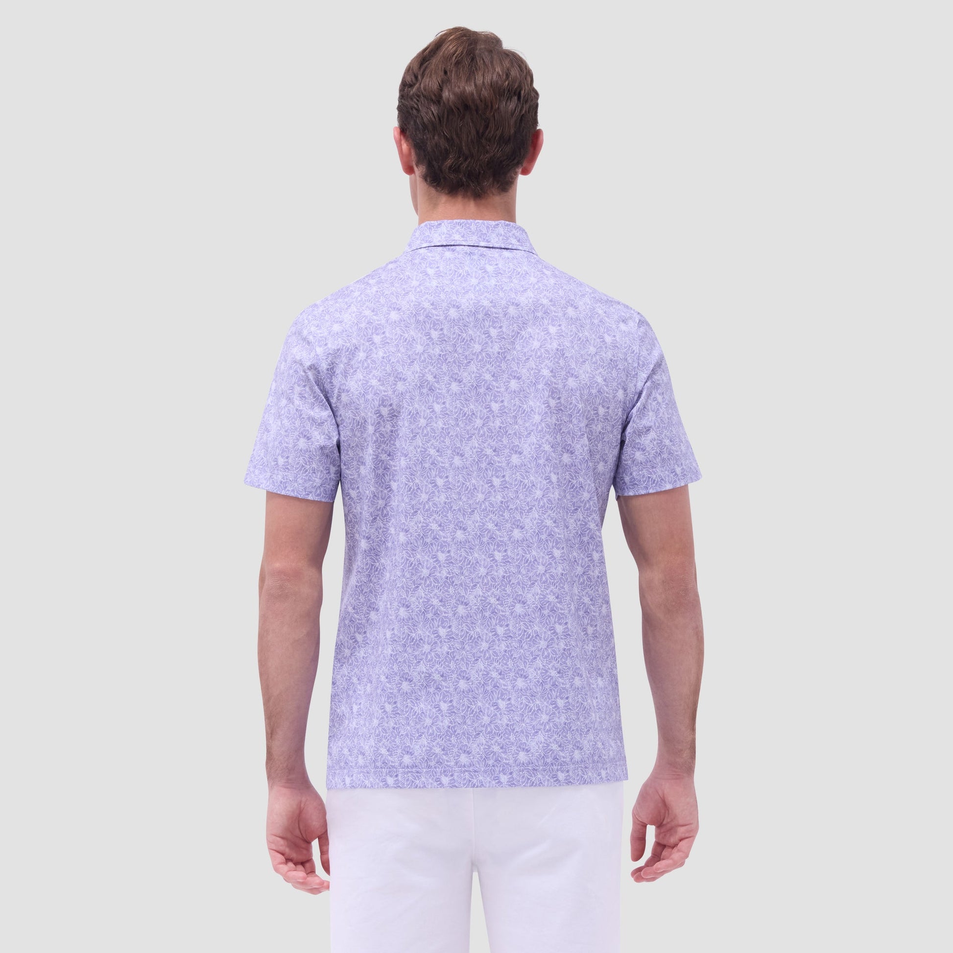 Bugatchi Victor Floral OoohCotton® Polo Shirt Lilac