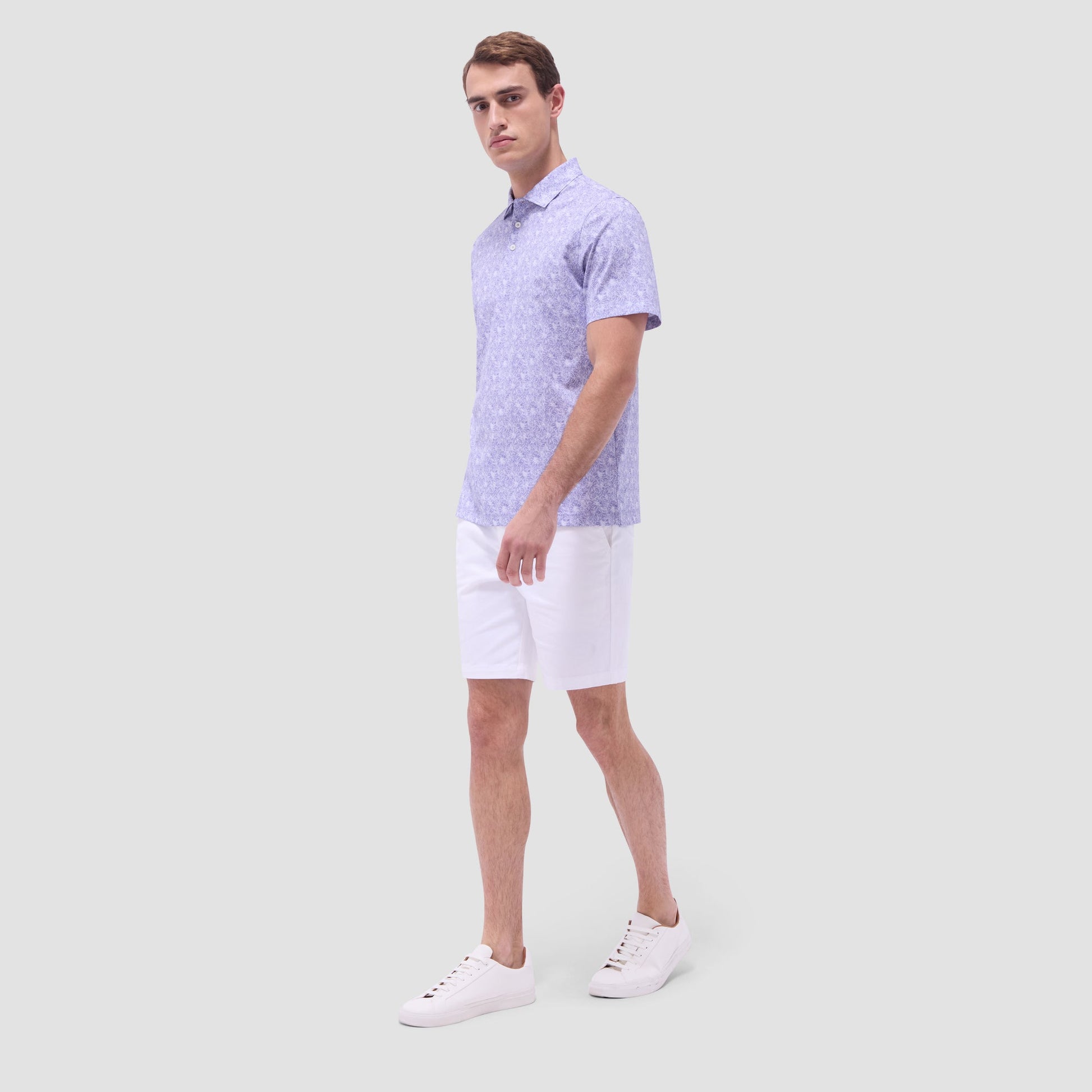 Bugatchi Victor Floral OoohCotton® Polo Shirt Lilac