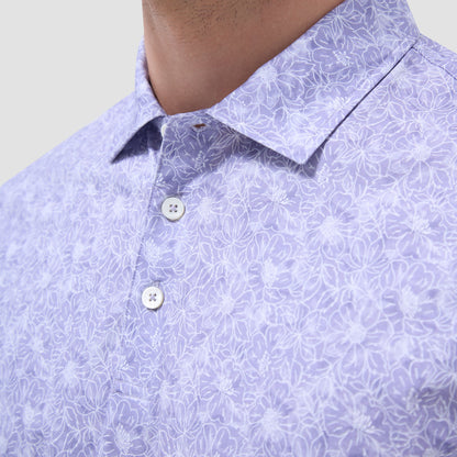 Bugatchi Victor Floral OoohCotton® Polo Shirt Lilac