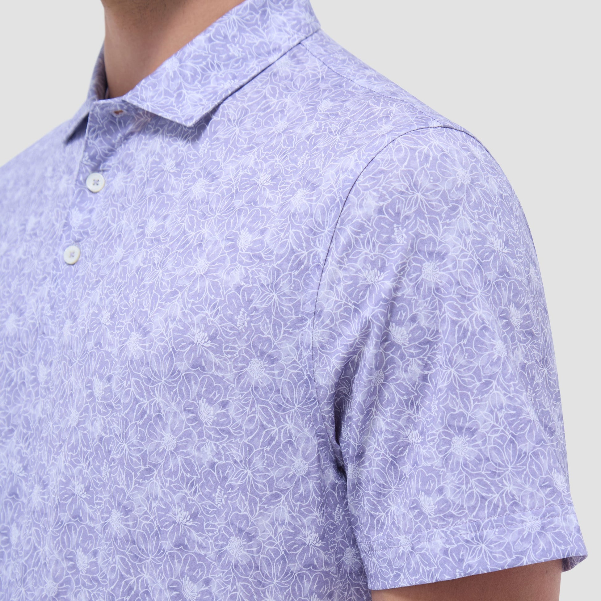 Bugatchi Victor Floral OoohCotton® Polo Shirt Lilac