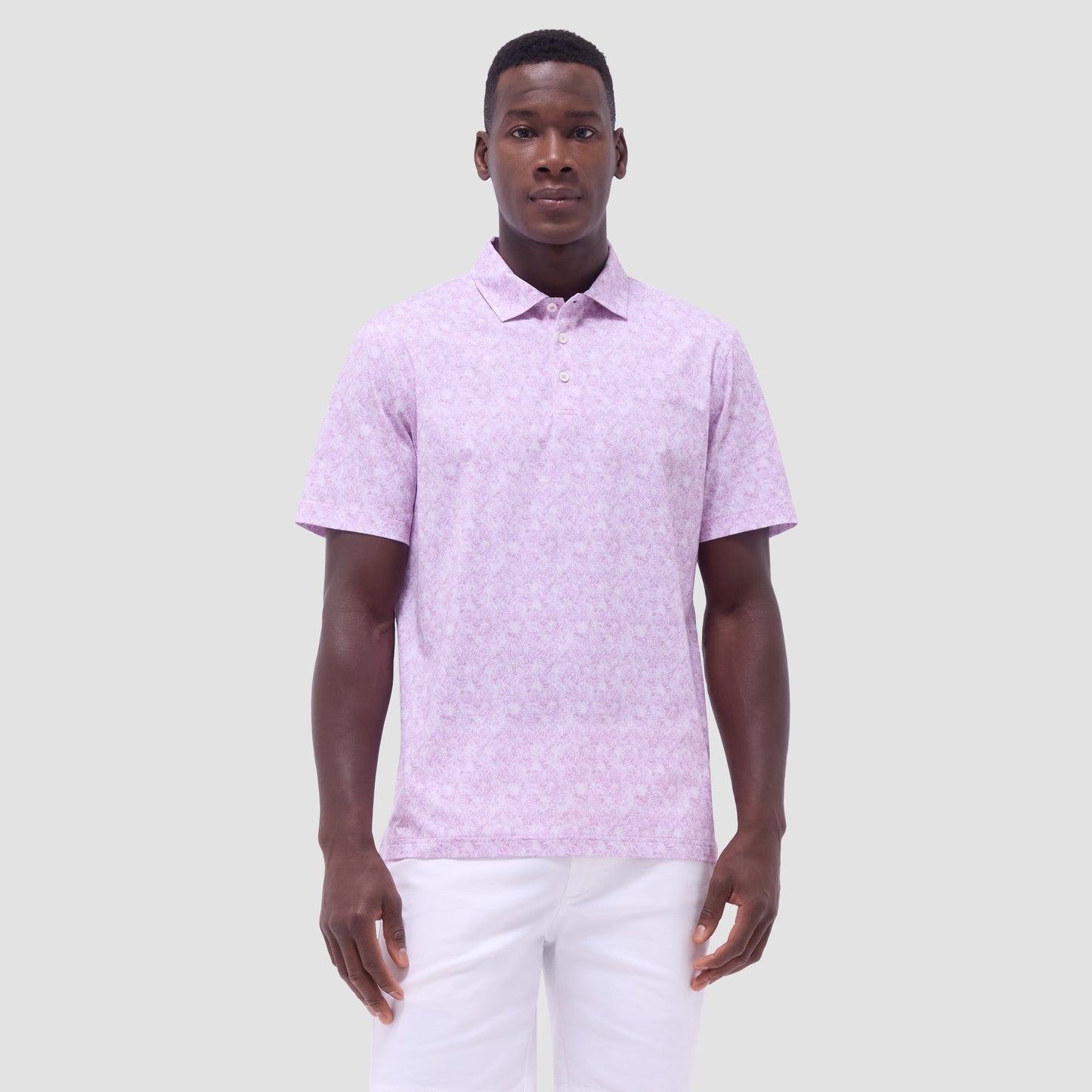Bugatchi Victor Floral OoohCotton® Polo Shirt Pink