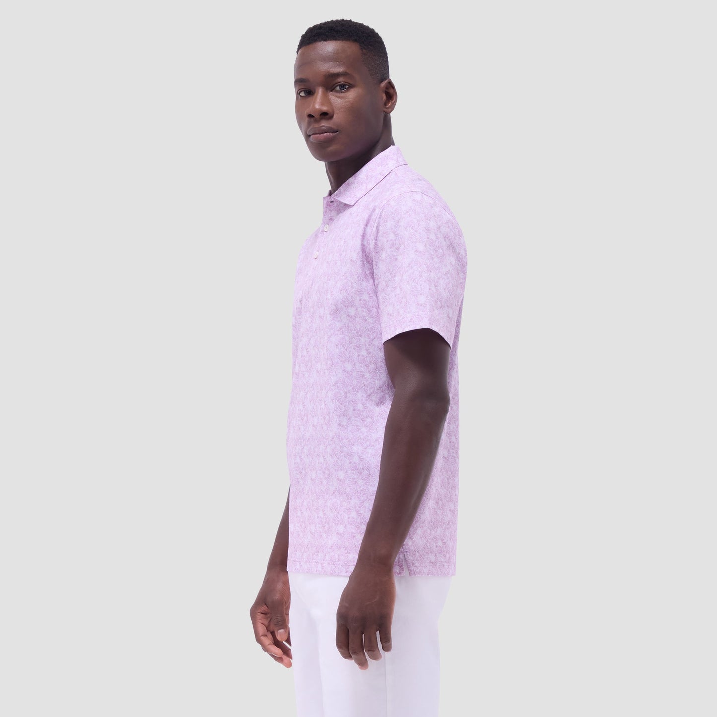 Bugatchi Victor Floral OoohCotton® Polo Shirt Pink