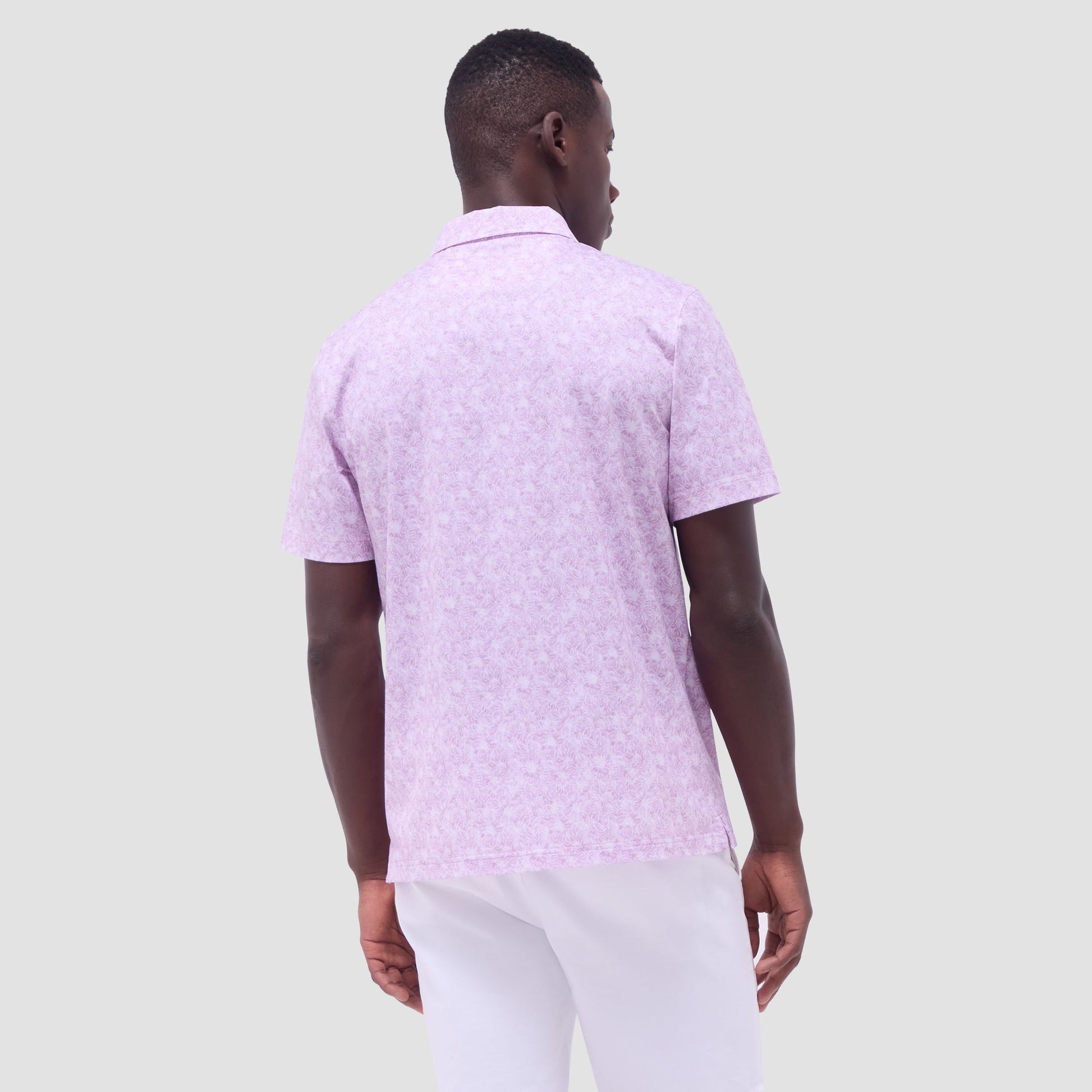 Bugatchi Victor Floral OoohCotton® Polo Shirt Pink