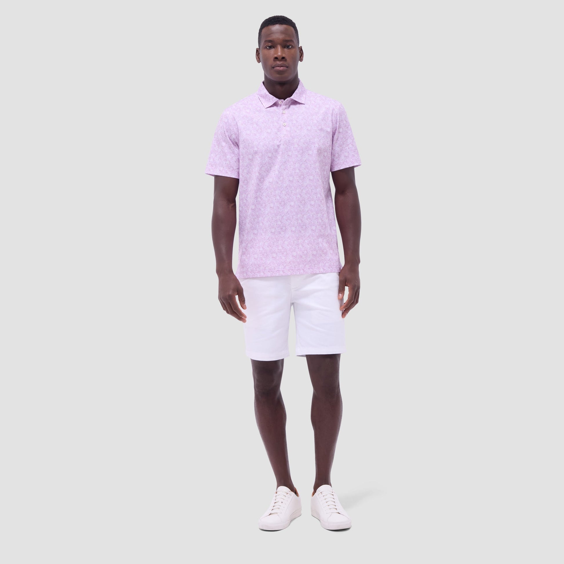 Bugatchi Victor Floral OoohCotton® Polo Shirt Pink