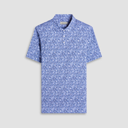 Bugatchi Victor Floral OoohCotton® Polo Shirt Steel
