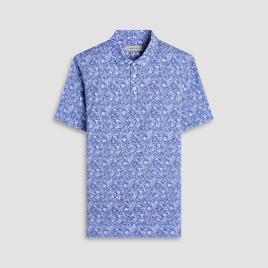 Bugatchi Victor Floral OoohCotton® Polo Shirt Steel