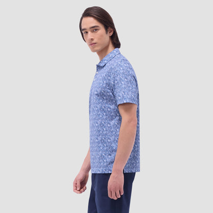 Bugatchi Victor Floral OoohCotton® Polo Shirt Steel