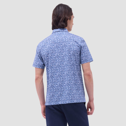 Bugatchi Victor Floral OoohCotton® Polo Shirt Steel