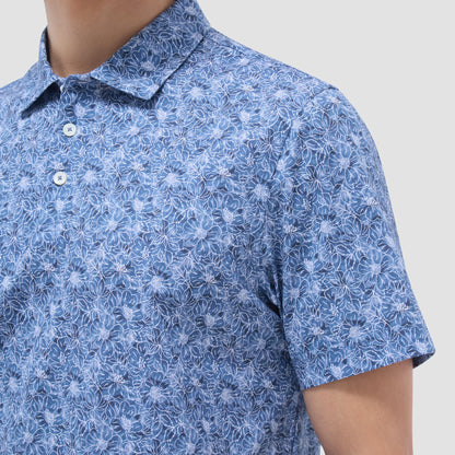 Bugatchi Victor Floral OoohCotton® Polo Shirt Steel