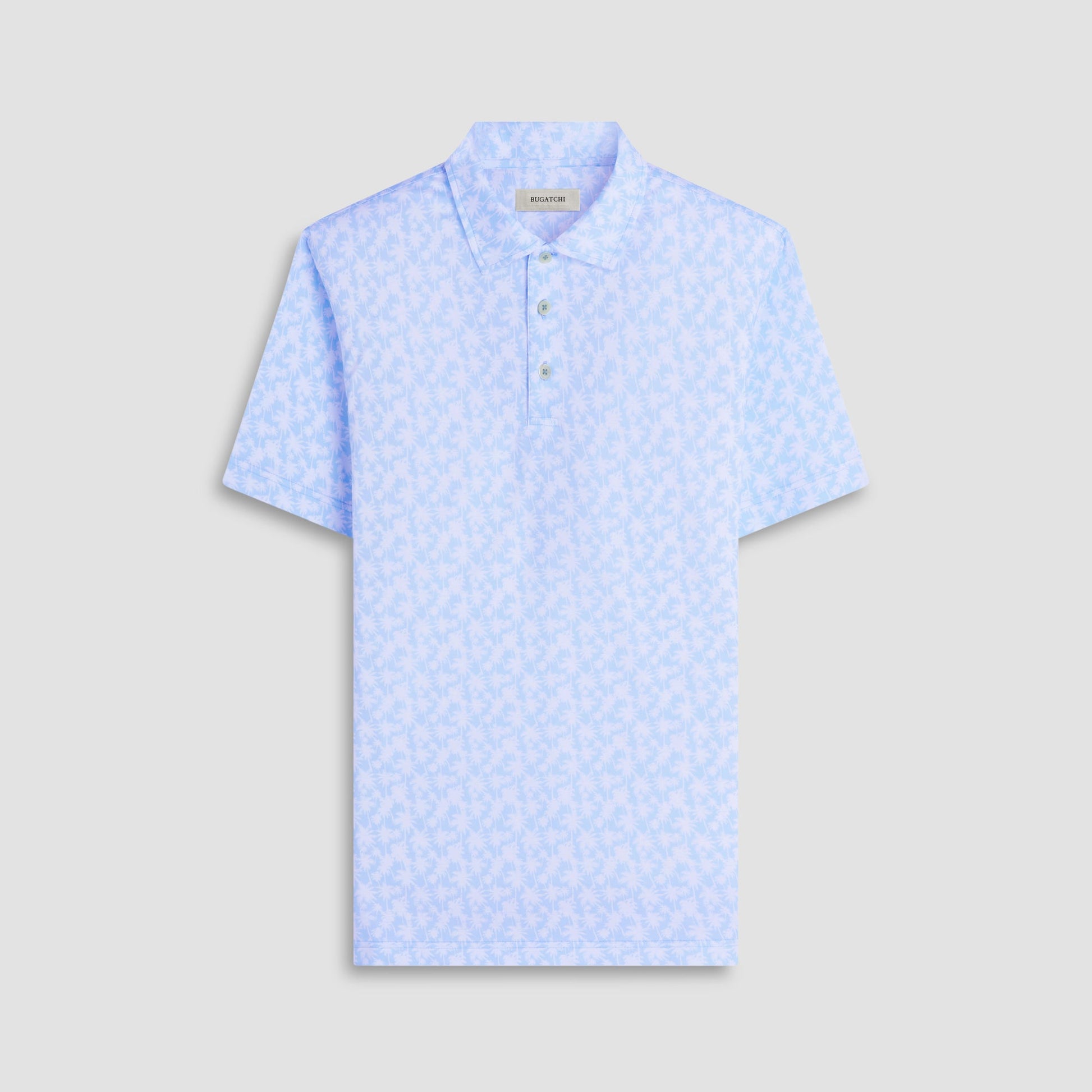 Bugatchi Victor Palm Tree OoohCotton® Polo Shirt Ice