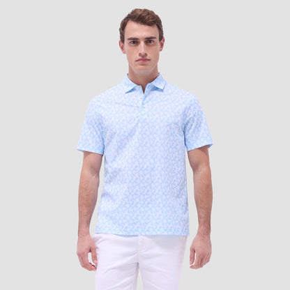 Bugatchi Victor Palm Tree OoohCotton® Polo Shirt Ice