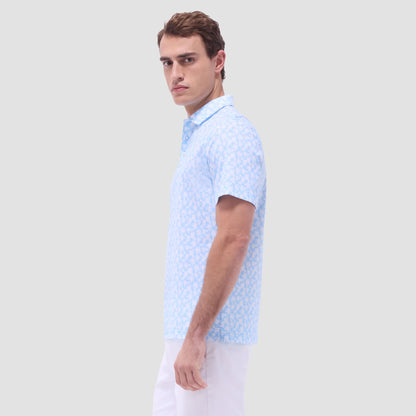 Bugatchi Victor Palm Tree OoohCotton® Polo Shirt Ice