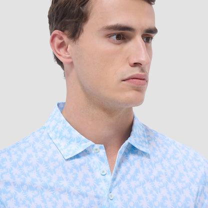 Bugatchi Victor Palm Tree OoohCotton® Polo Shirt Ice