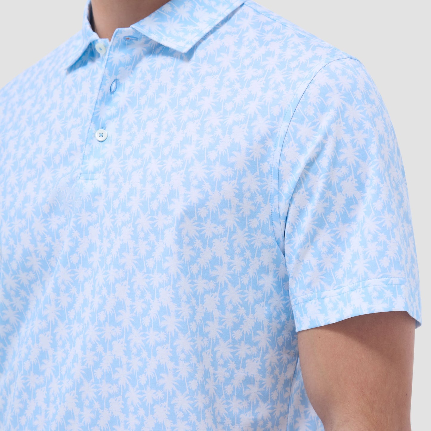 Bugatchi Victor Palm Tree OoohCotton® Polo Shirt Ice