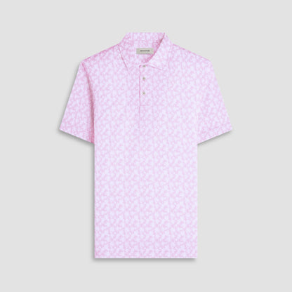 Bugatchi Victor Palm Tree OoohCotton® Polo Shirt Pink