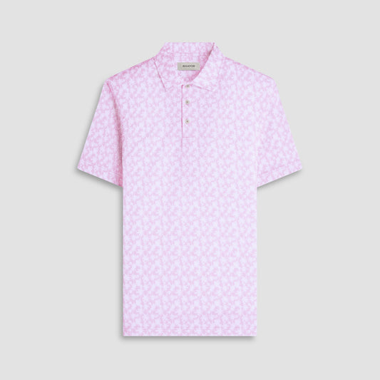Bugatchi Victor Palm Tree OoohCotton® Polo Shirt Pink