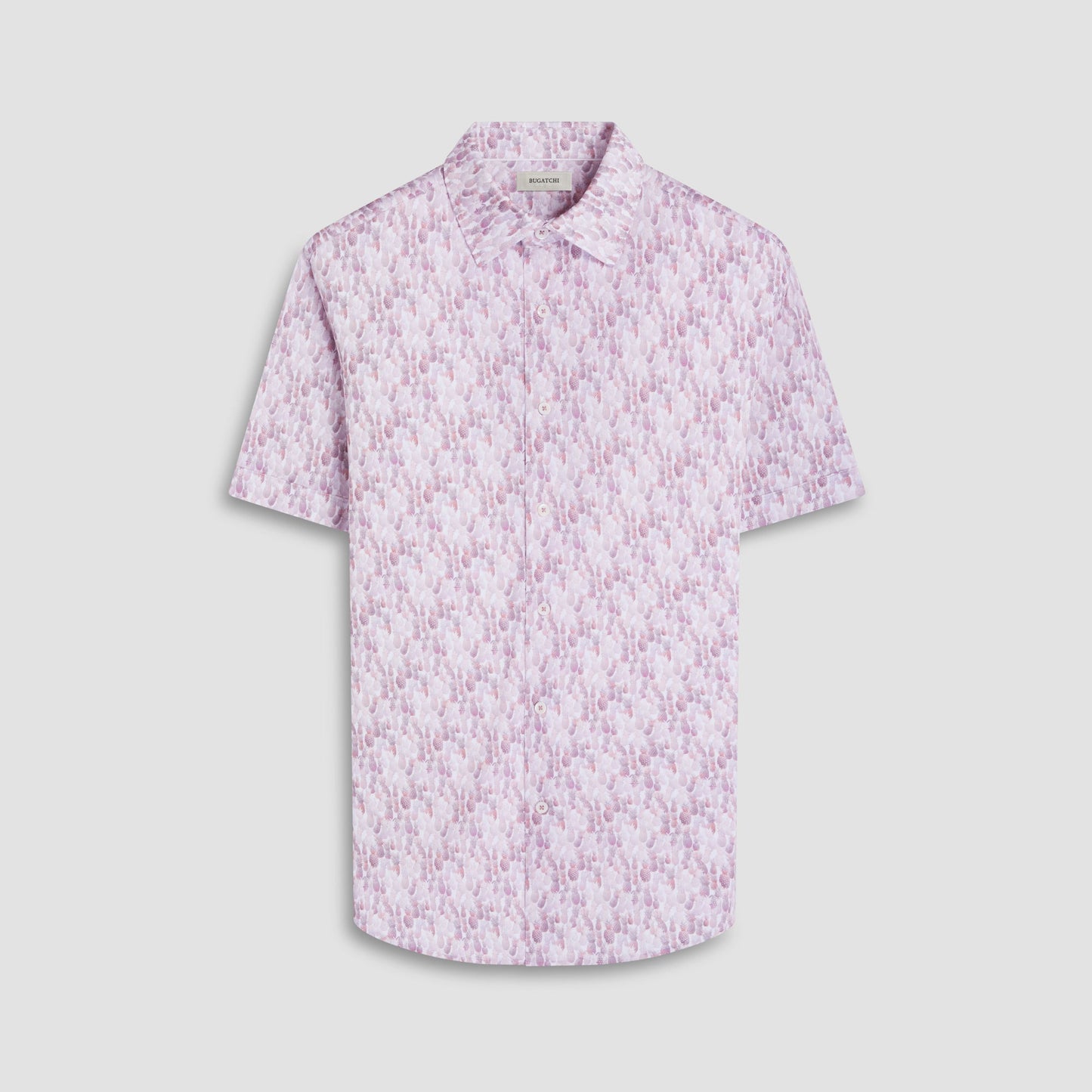 Bugatchi Miles Fruit Print OoohCotton® Short-Sleeve Shirt Brick