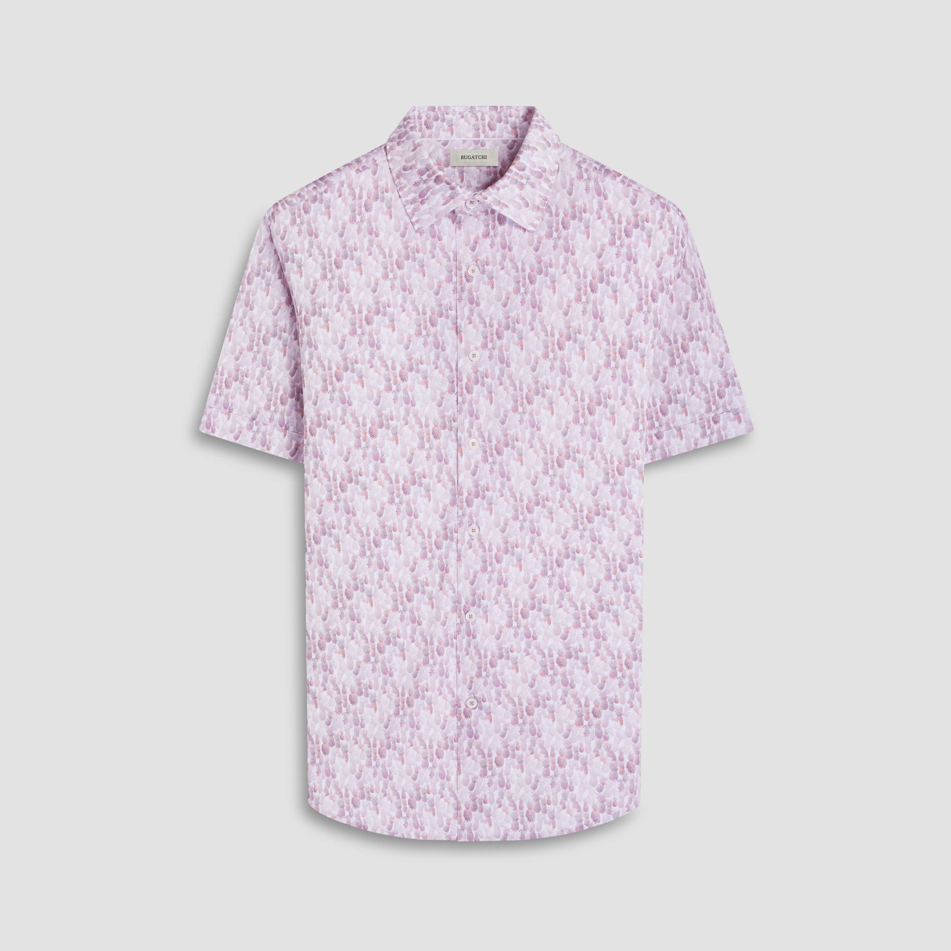 Bugatchi Miles Fruit Print OoohCotton® Short-Sleeve Shirt Brick