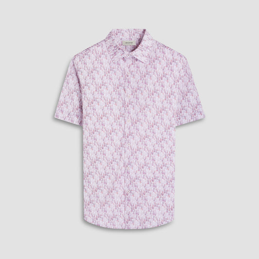 Bugatchi Miles Fruit Print OoohCotton® Short-Sleeve Shirt Brick