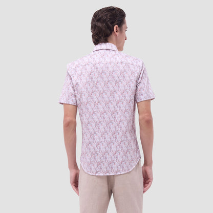 Bugatchi Miles Fruit Print OoohCotton® Short-Sleeve Shirt Brick