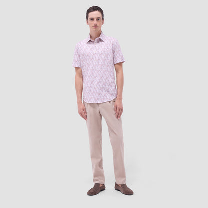 Bugatchi Miles Fruit Print OoohCotton® Short-Sleeve Shirt Brick