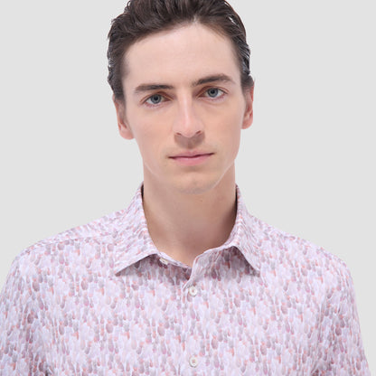 Bugatchi Miles Fruit Print OoohCotton® Short-Sleeve Shirt Brick