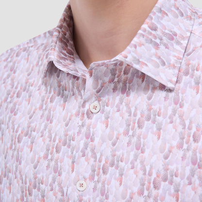 Bugatchi Miles Fruit Print OoohCotton® Short-Sleeve Shirt Brick