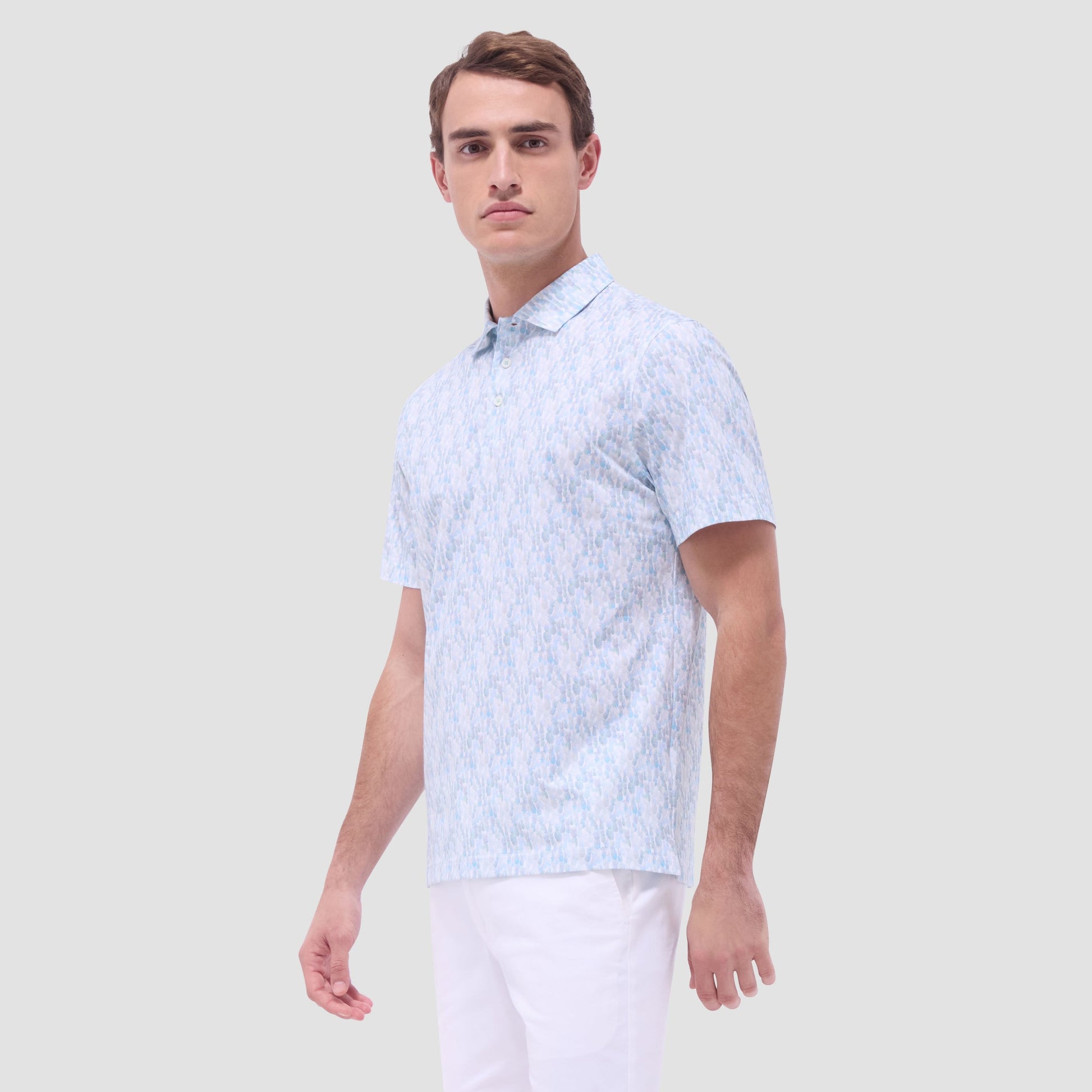 Bugatchi Victor Fruit Print OoohCotton® Polo Shirt Menthol