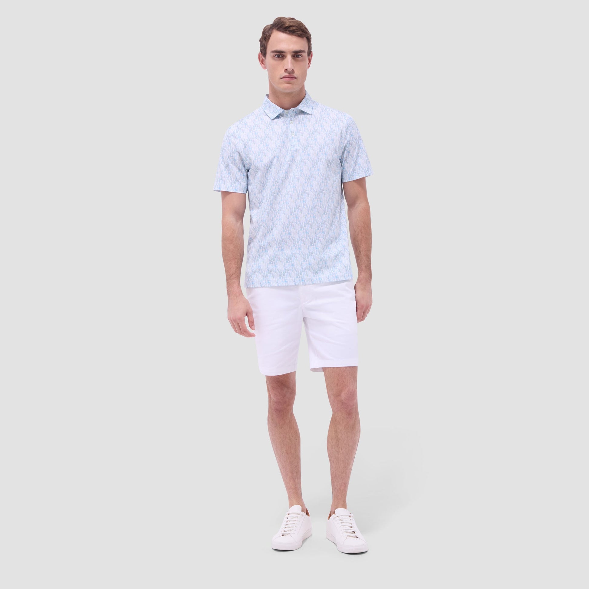 Bugatchi Victor Fruit Print OoohCotton® Polo Shirt Menthol