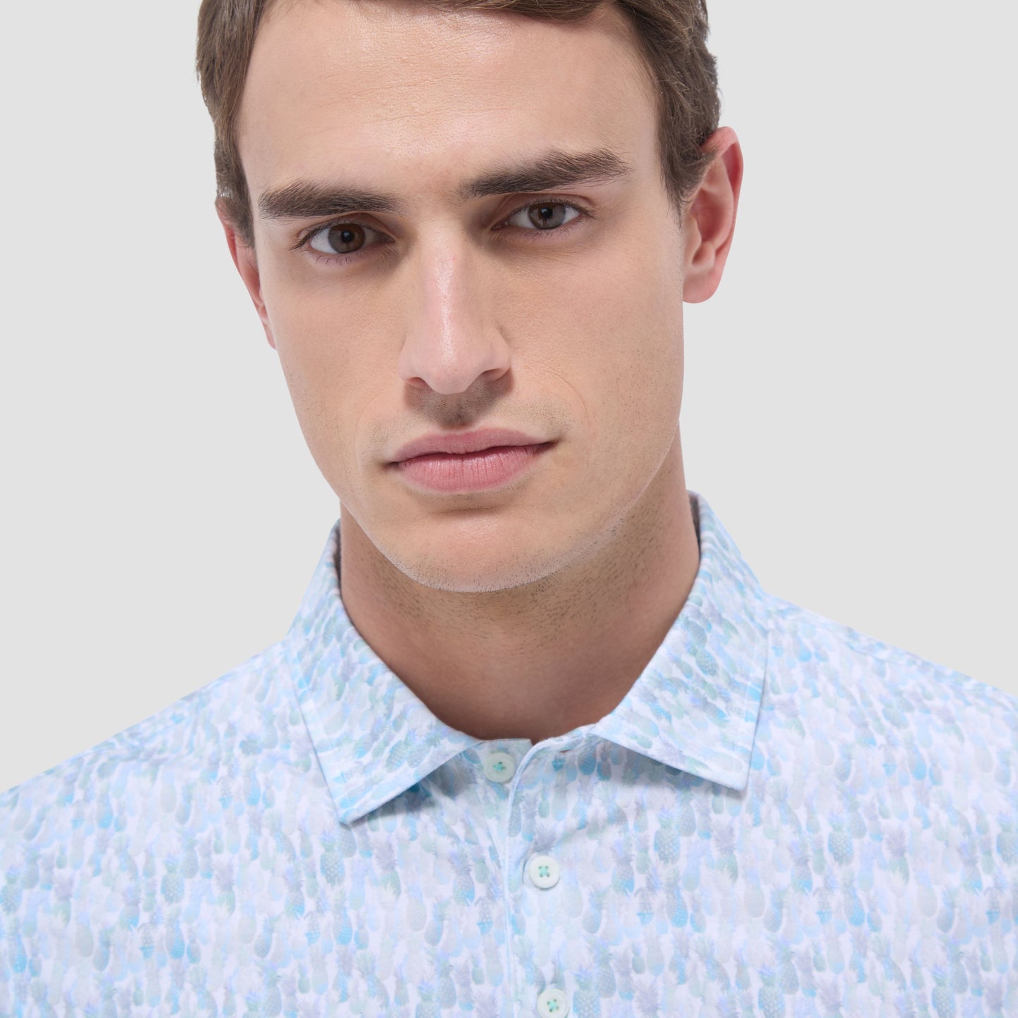 Bugatchi Victor Fruit Print OoohCotton® Polo Shirt Menthol