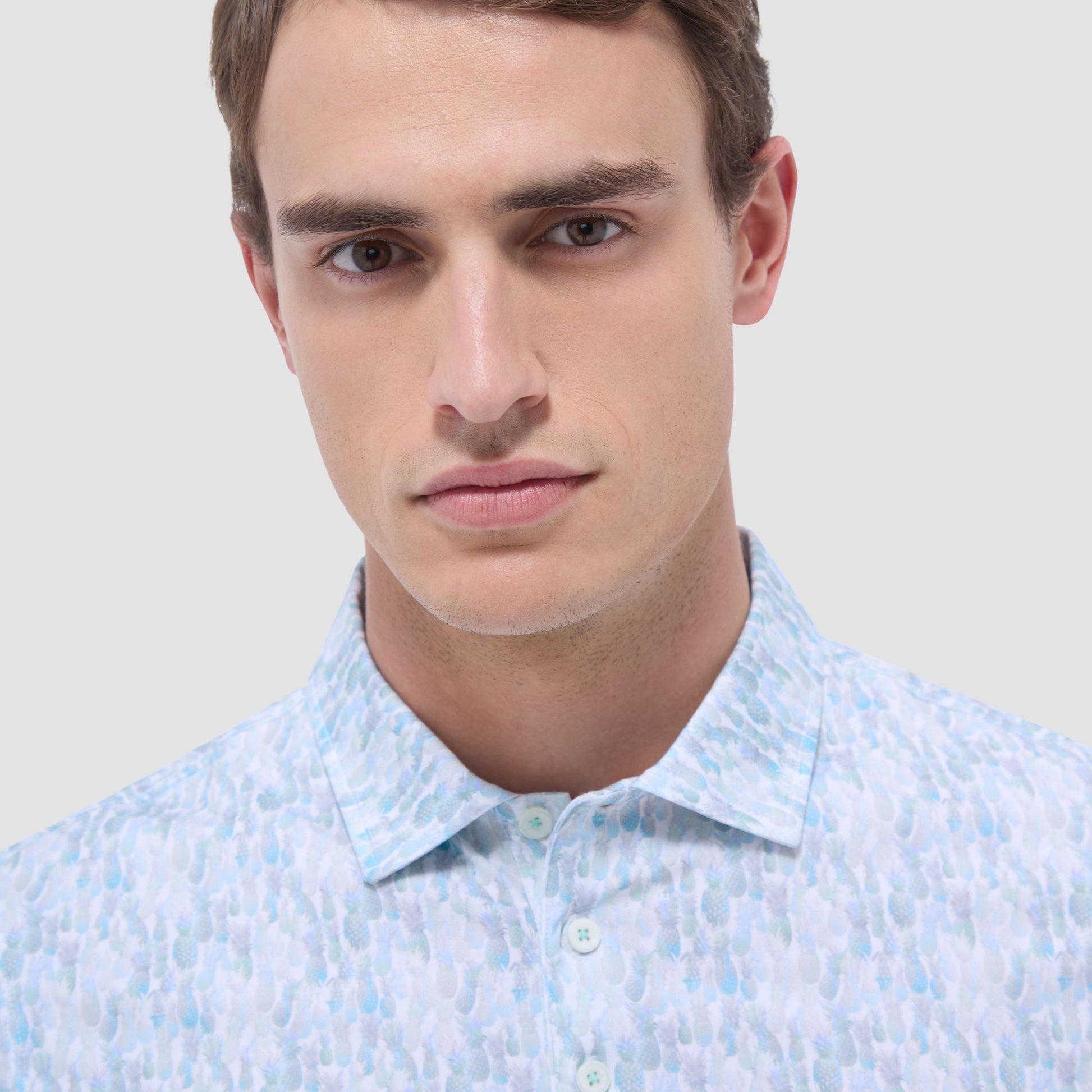 Bugatchi Victor Fruit Print OoohCotton® Polo Shirt Menthol