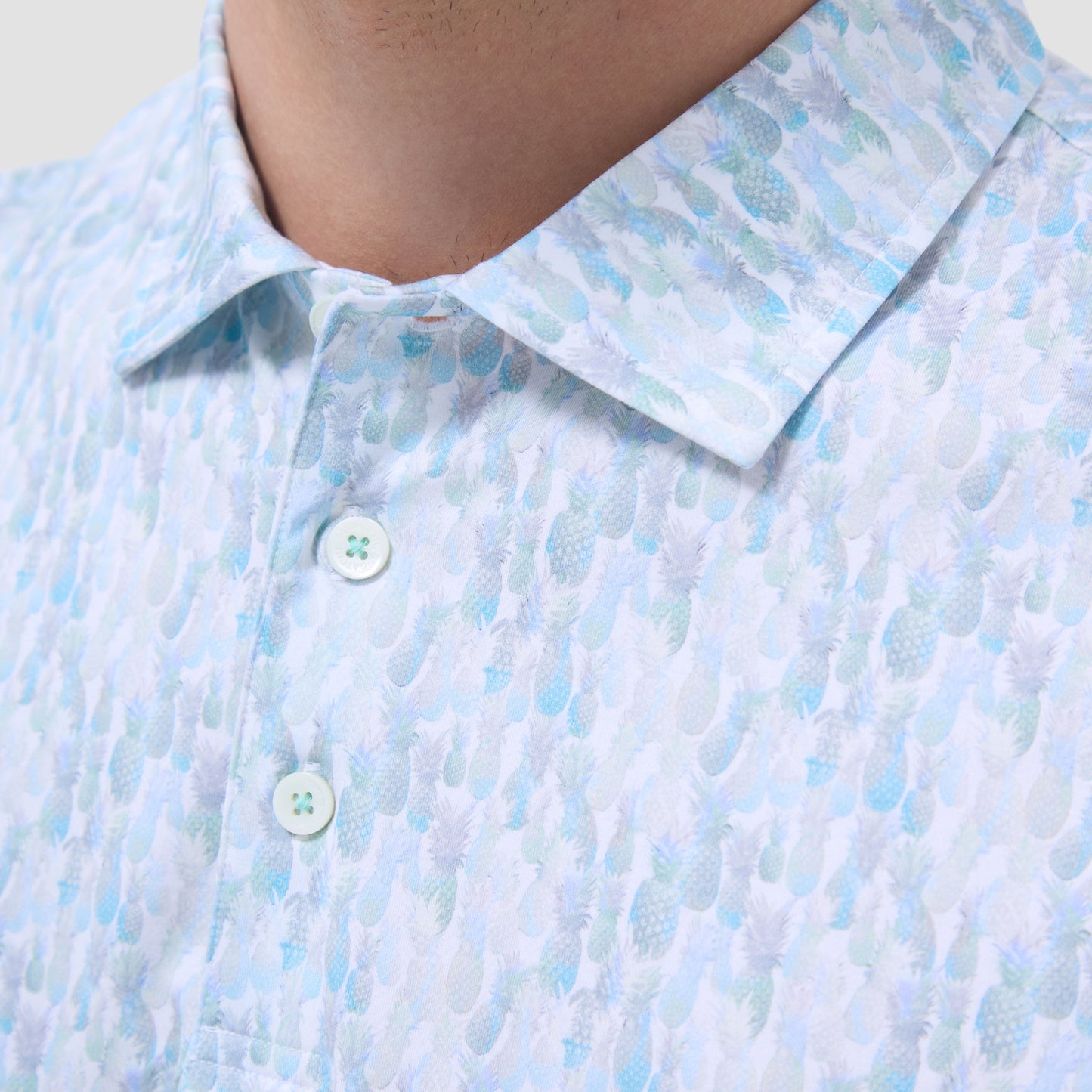 Bugatchi Victor Fruit Print OoohCotton® Polo Shirt Menthol