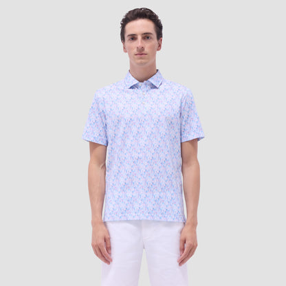 Bugatchi Victor Fruit Print OoohCotton® Polo Shirt Pink