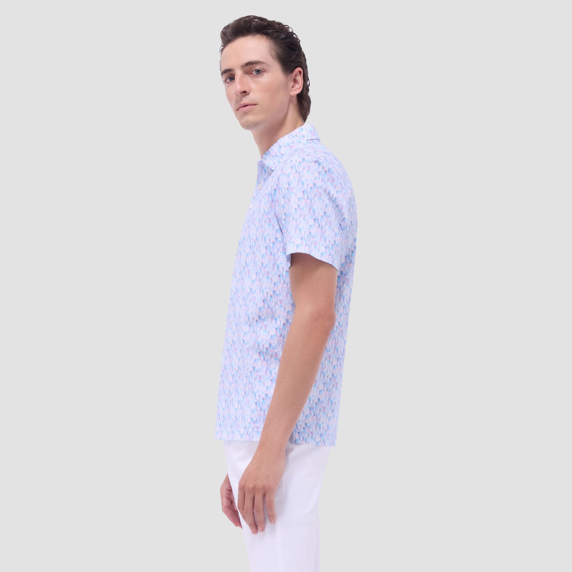 Bugatchi Victor Fruit Print OoohCotton® Polo Shirt Pink