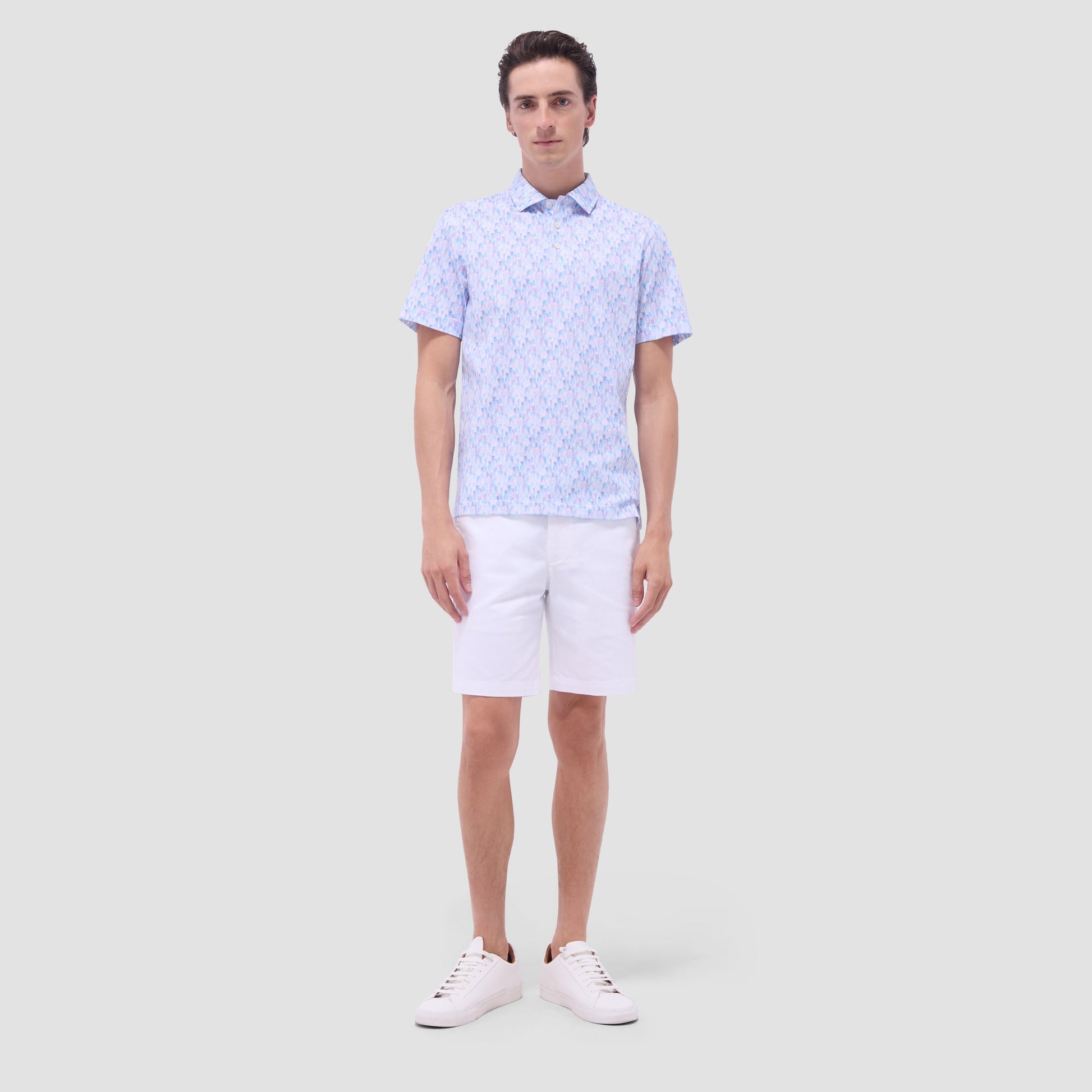 Bugatchi Victor Fruit Print OoohCotton® Polo Shirt Pink
