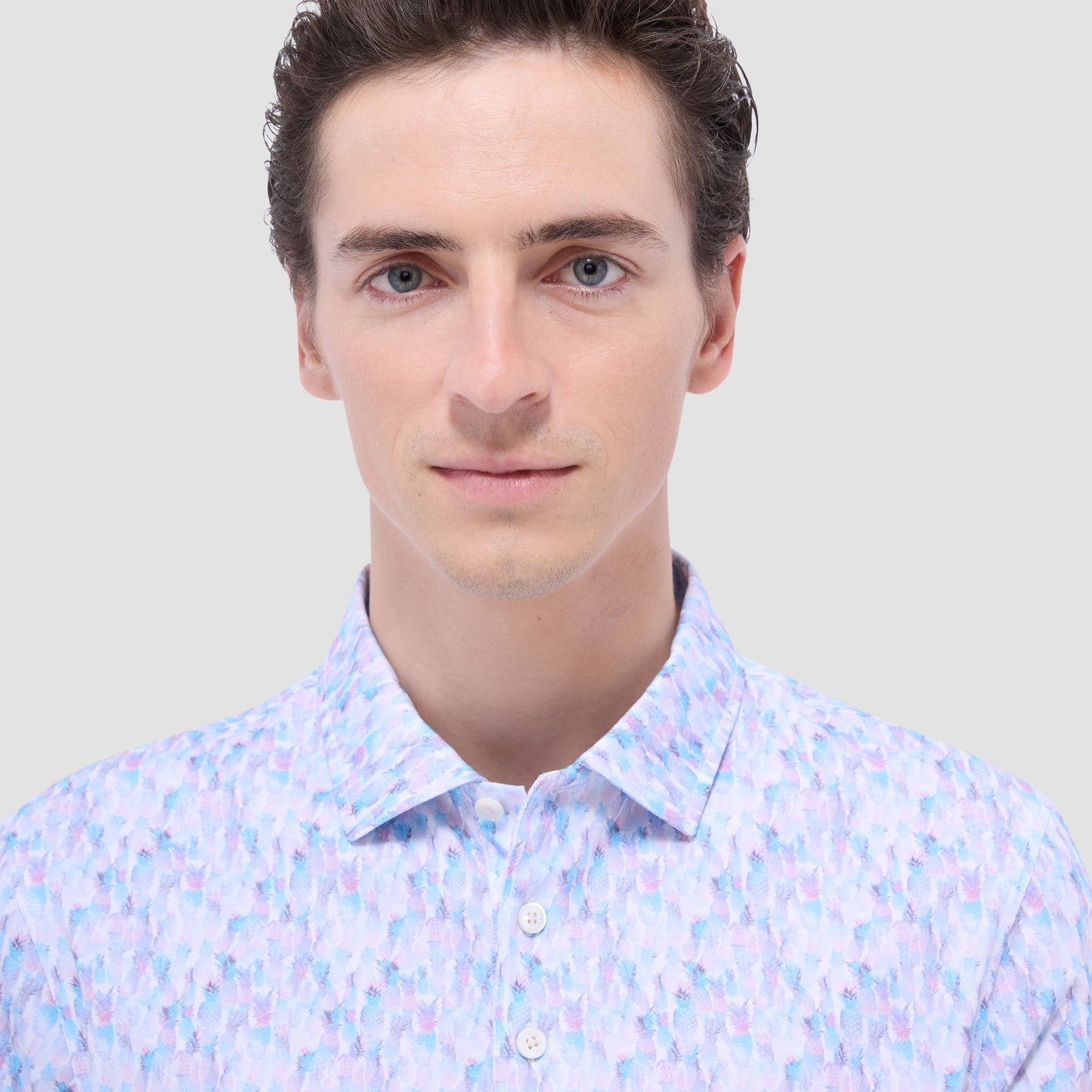 Bugatchi Victor Fruit Print OoohCotton® Polo Shirt Pink