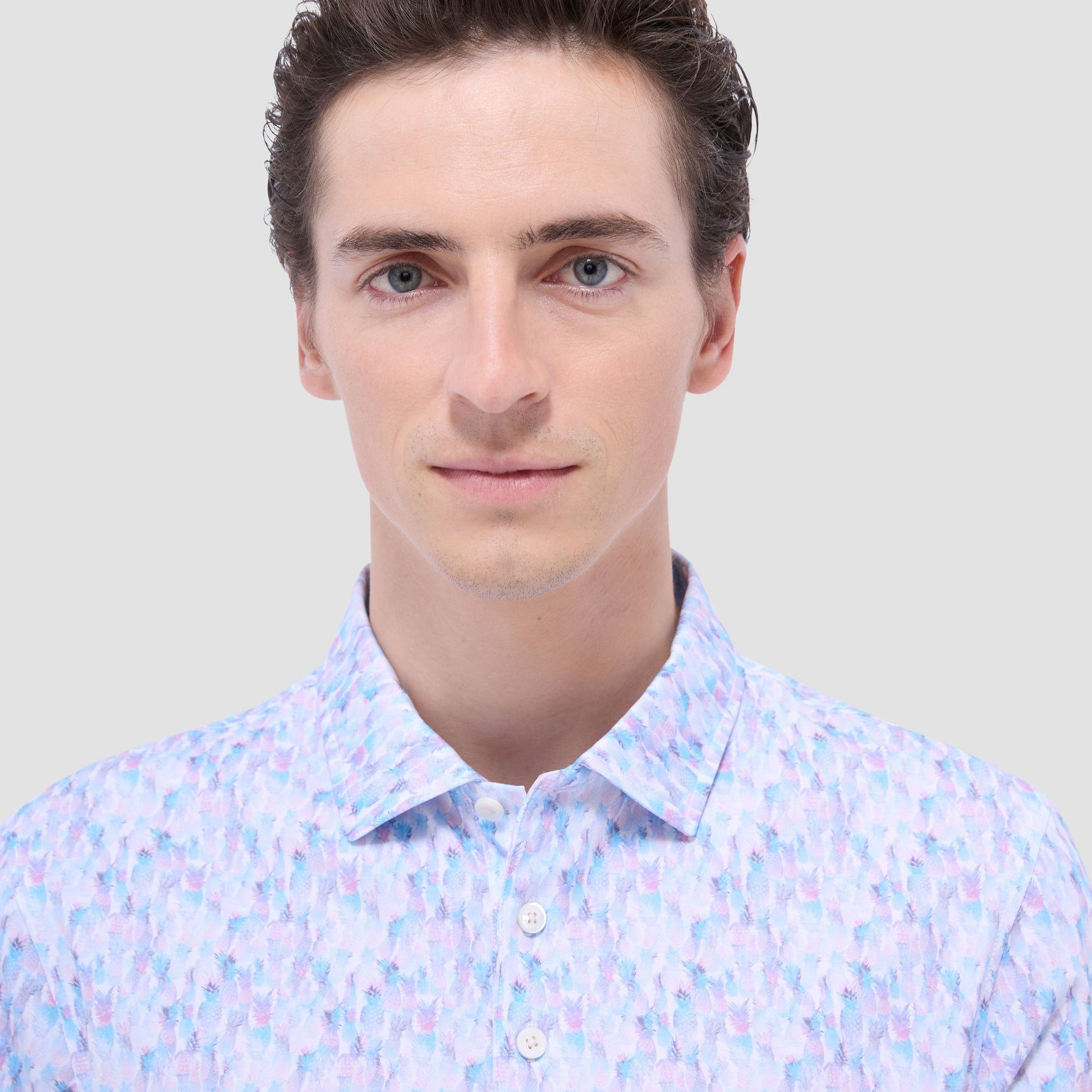Bugatchi Victor Fruit Print OoohCotton® Polo Shirt Pink