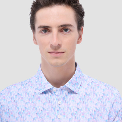 Bugatchi Victor Fruit Print OoohCotton® Polo Shirt Pink