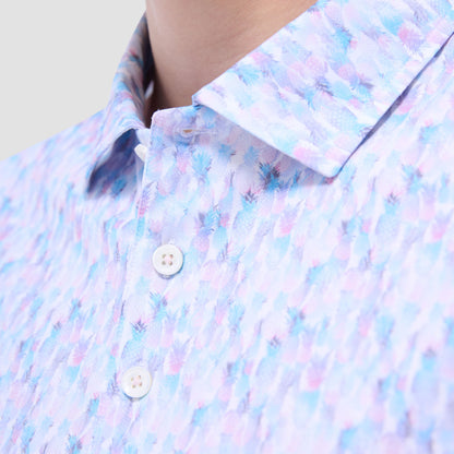 Bugatchi Victor Fruit Print OoohCotton® Polo Shirt Pink