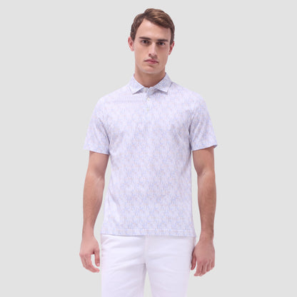 Bugatchi Victor Fruit Print OoohCotton® Polo Shirt Sky