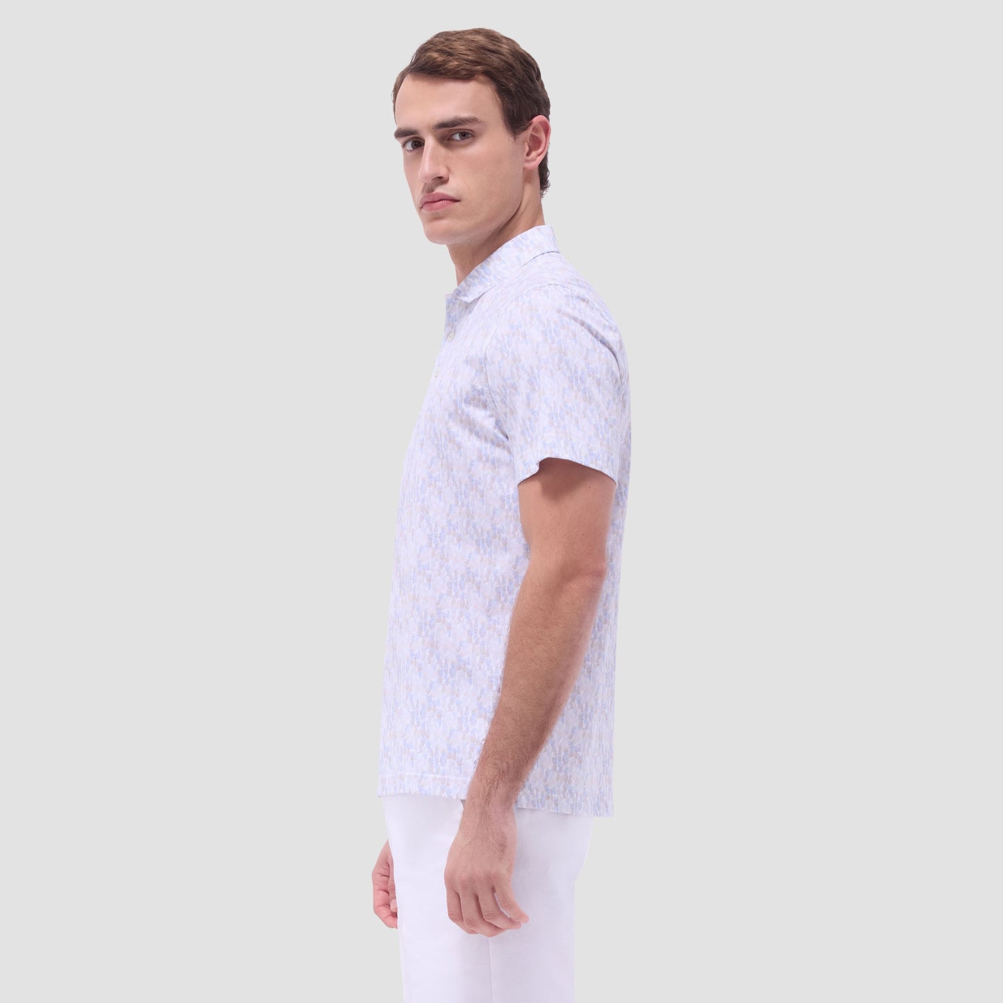 Bugatchi Victor Fruit Print OoohCotton® Polo Shirt Sky