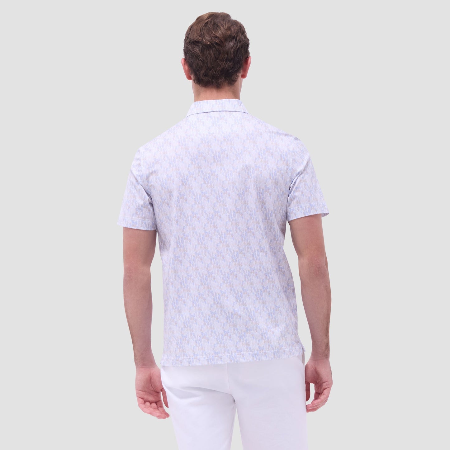 Bugatchi Victor Fruit Print OoohCotton® Polo Shirt Sky