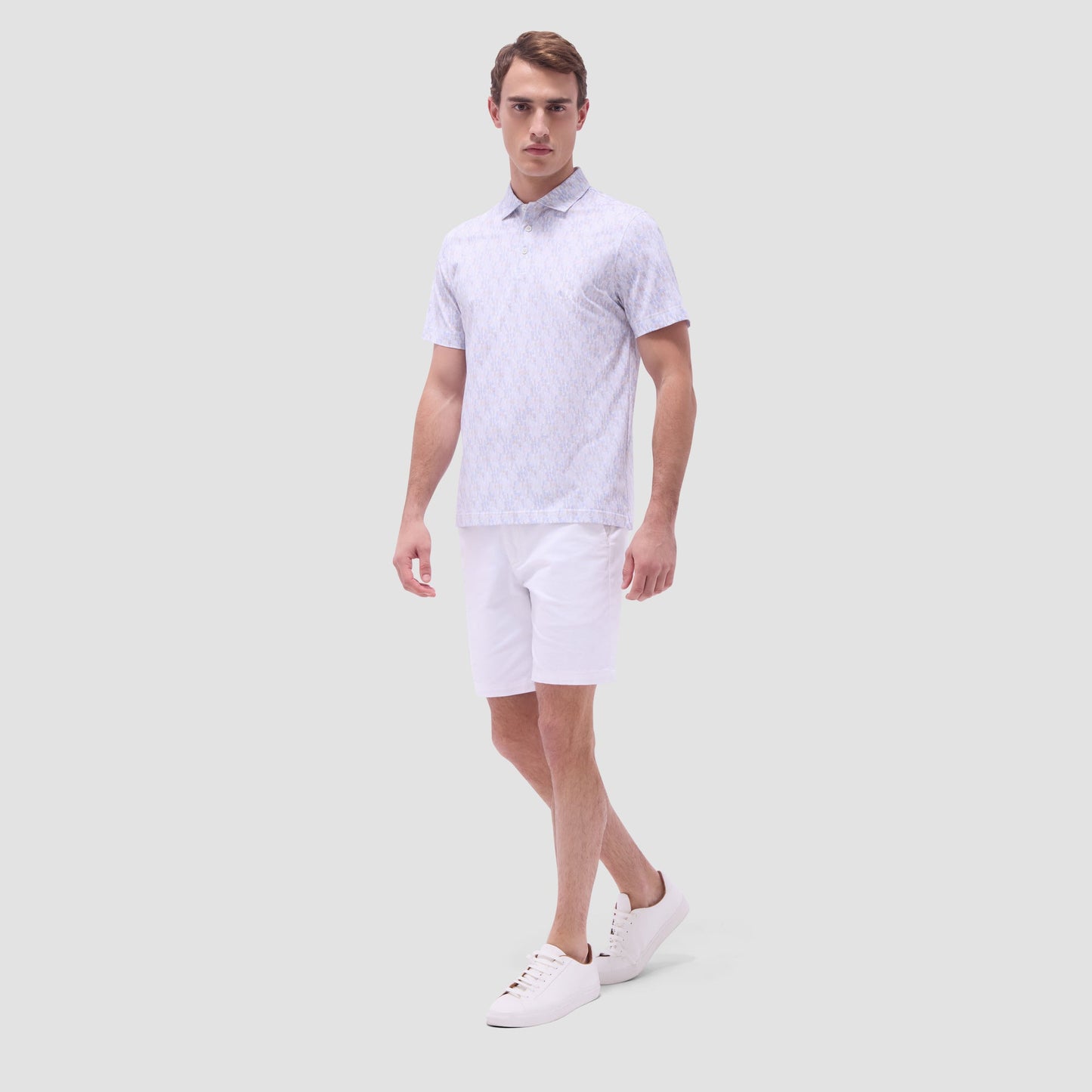 Bugatchi Victor Fruit Print OoohCotton® Polo Shirt Sky